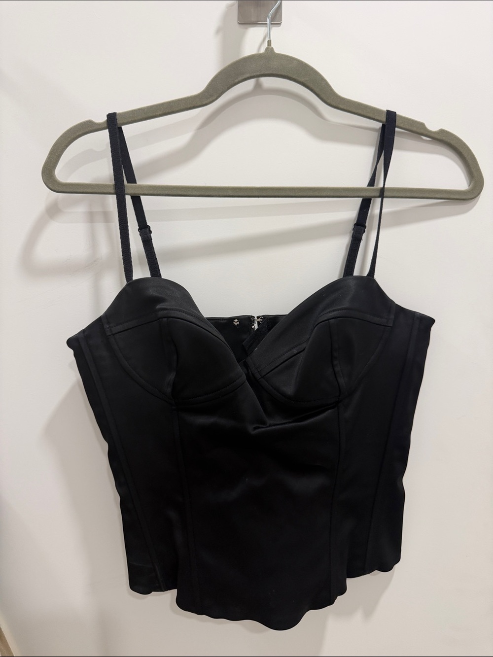 Aritzia Black Bustier-Style Cami with Adjustable Straps